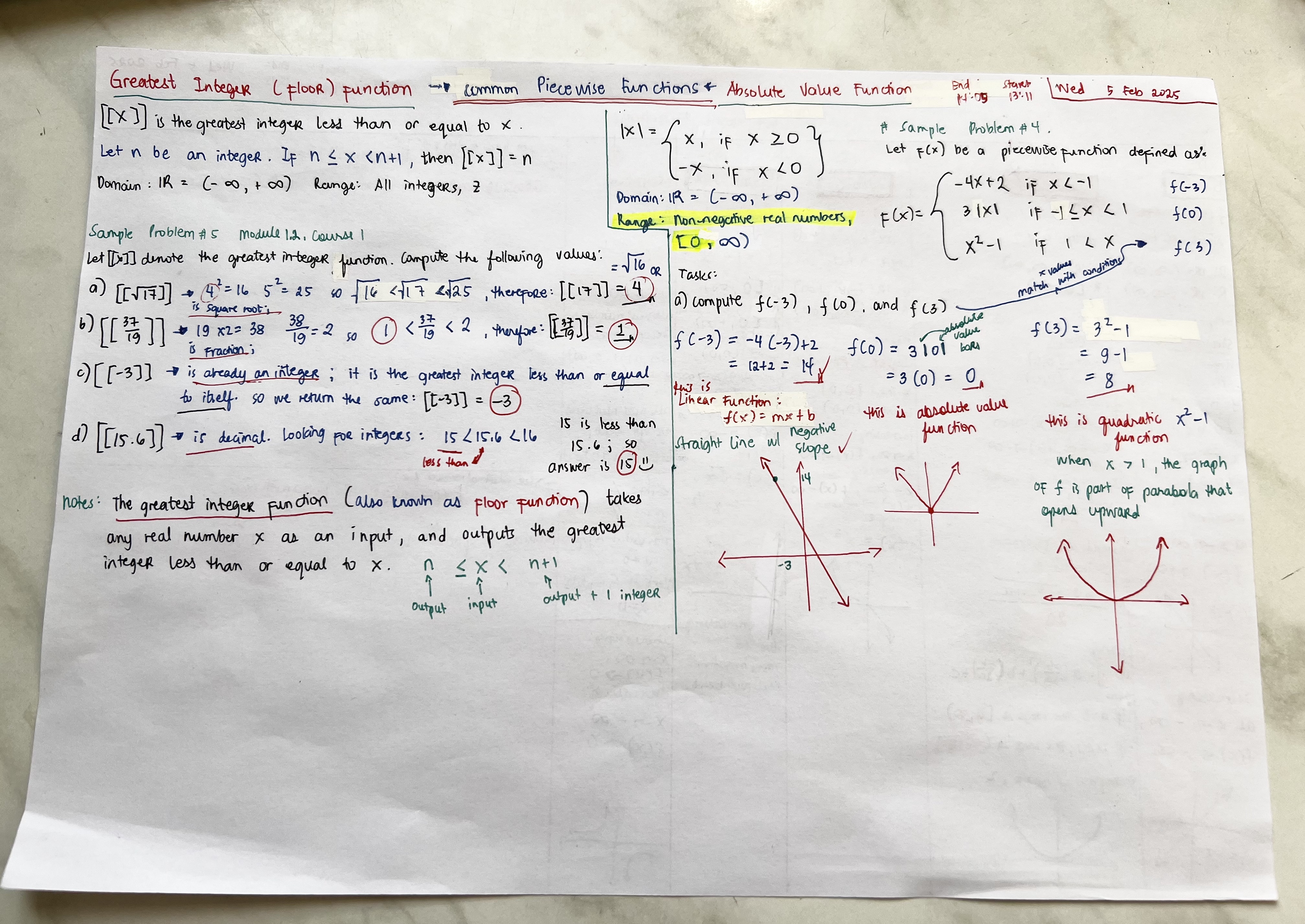 Reviewer for calculus: Two common piecewise functions